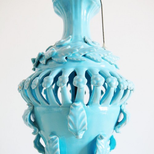 Lámpara vintage de cerámica de Manises. Vintage años 50s-60s.