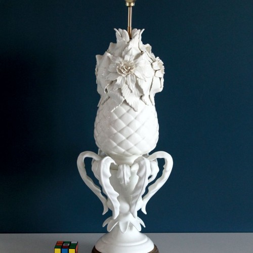 Espectacular lámpara de cerámica de Manises, vintage años 50s-60s.
