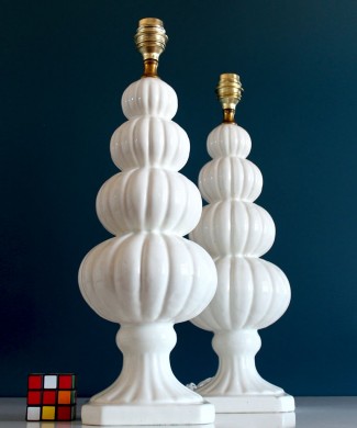 Pareja de lámparas de cerámica de Manises, Vintage 50s-60s.