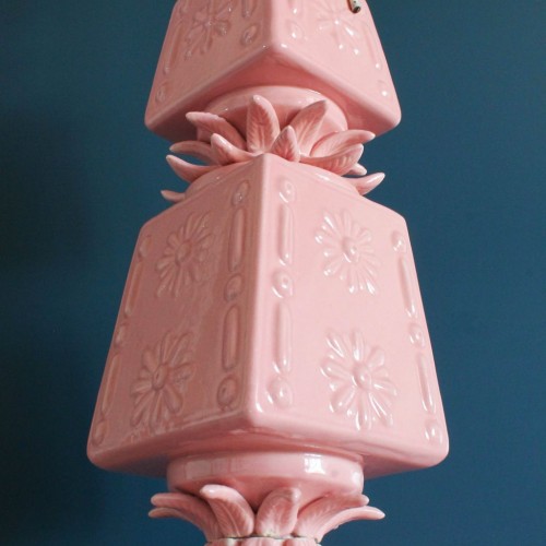 Gran lámpara de cerámica de Manises, vintage años 50s-60s.