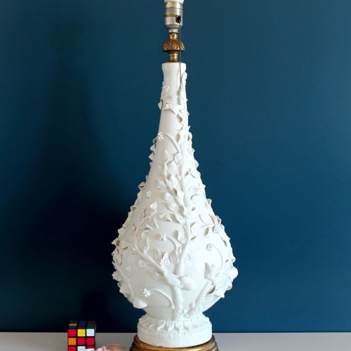Gran lámpara vintage de cerámica de Manises, años 50-60.