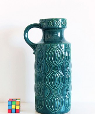 Gran jarrón de cerámica Scheurich, modelo Amsterdam 485-45, Alemania Occidental, vintage años 70s.