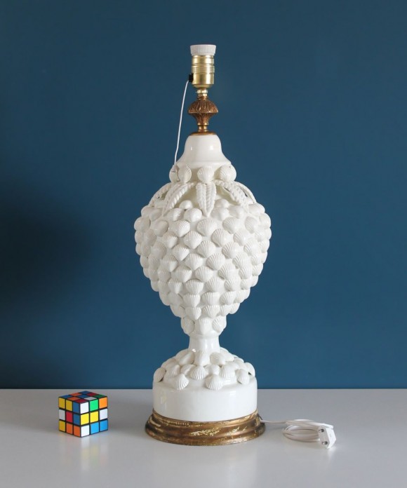 Espectacular lámpara de cerámica de Manises, Bondía. Vintage 50s-60s.
