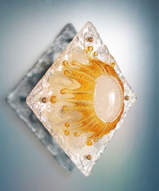 MAZZEGA - MURANO Aplique de pared o lámpara de techo de cristal de Murano, vintage años 60.