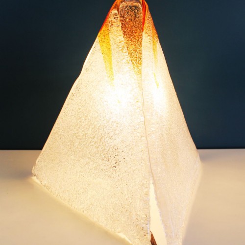 Lámpara volcán de cristal de Murano. Vintage años 60-70.