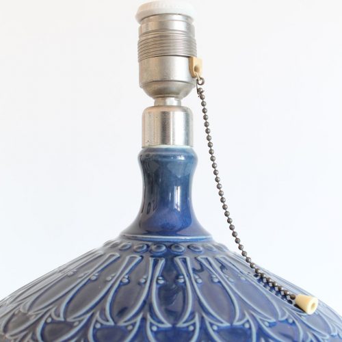 Lámpara de porcelana Lladró "Pletoria" azul, vintage años 70.