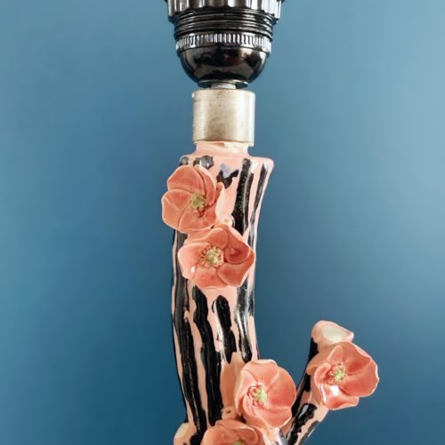Almendro en flor - escultural lámpara de cerámica de Manises - pieza única - vintage 50s-60s.