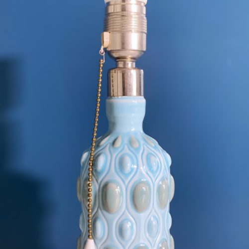 LLADRÓ - NAO Lámpara de porcelana , modelo antiguo descatalogado, en color azul. Vintage años 70s.