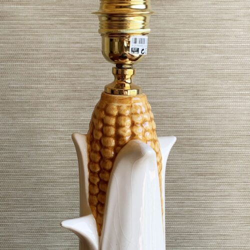 Mazorca de maíz. Original lámpara de cerámica de Manises, Bondía. Vintage años 60s.