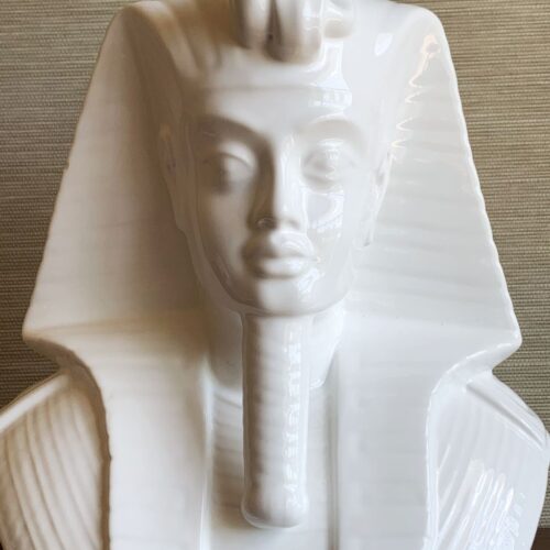 MÁSCARA DE TUTANKAMÓN - Singular lámpara de cerámica de Manises, en estilo egipcio. Vintage 50s-60s.