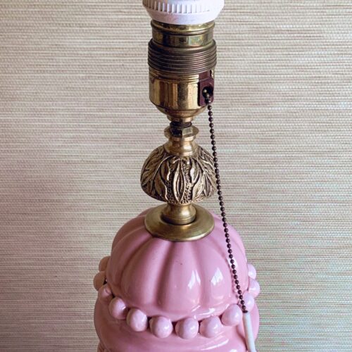 XXL Espectacular lámpara de cerámica de Manises en color rosa. C. Bondía. Vintage años 50s-60s.