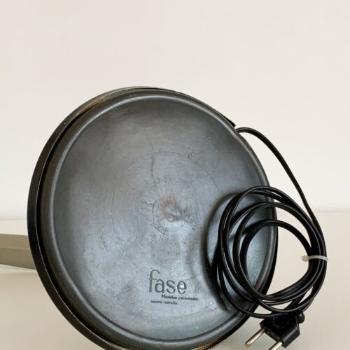 Lámpara FASE BOOMERANG 2000 o ARCO, vintage años 60s. Negro y gris. Completa.