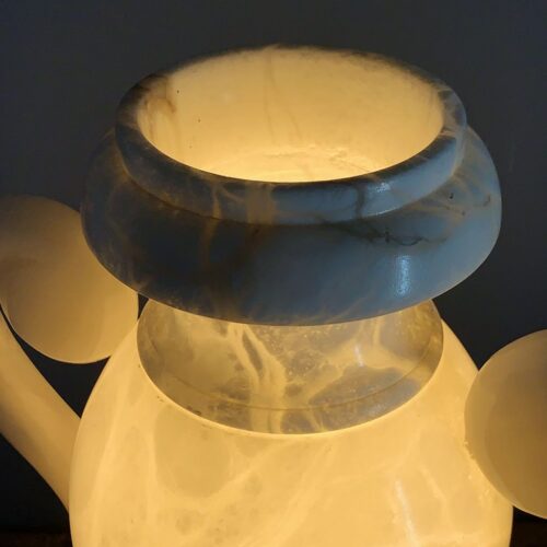 Lámpara Art Déco de sobremesa de alabastro, vintage 40s-50s.