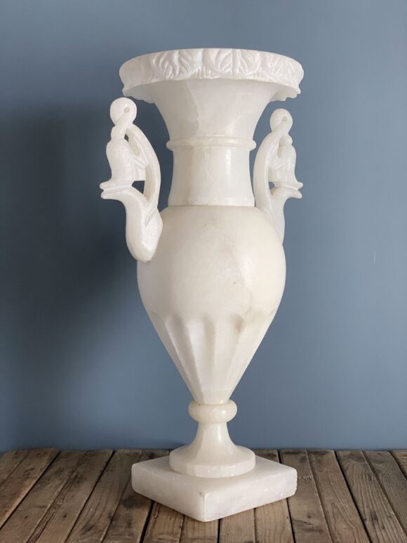 Lámpara Art Déco de sobremesa de alabastro, vintage Mid century años 40s-50s.
